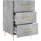vidaXL Nachtkastje 40x40x66 cm bewerkt hout betongrijs