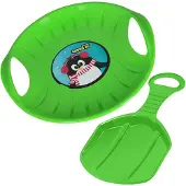 KOTARBAU Sneeuwschijf Set, Kunststof, 60 cm, Groen, Schotel Slee Plastic, 34x53 cm, Sneeuw Slee, Rodelen, Lichtgewicht, Voor Kinderen En Volwassenen, Bobsleeën, Sneeuwglijder