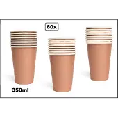 Wefiesta 60x Mega beker rosegoud karton 350ml - Drinken drank limonade