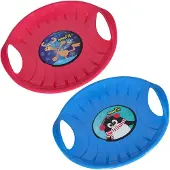 KOTARBAU 2 Glijschotel, Sneeuwschijf, Kunststof, 60 cm, Blauw & Roze, Sneeuw Slee, met Handgrepen, voor Kinderen en Volwassenen, Schotel Slee Plastic, Bobsleeën, Sneeuwglijder, Duurzaam