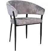 Lizzely Garden & Living Eetkamerstoel met armleuning Japandi Ziva taupe chenille eetstoel zetel