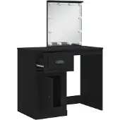 vidaXL Kaptafel met LED-verlichting 90x42x132,5 cm zwart