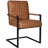 Lizzely Garden & Living Eetkamerstoel met armleuning Timor cognac microvezel eetstoel