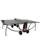 Pegasi 800 Outdoor Tafeltennistafel – 274×152,5×76 cm – ACP 5 mm – Inklapbaar met Dubbele 200 mm Wielen – 30 mm Randlijst – Compact Opbergen – Black