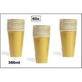 Wefiesta 60x Mega beker goud karton 350ml - Drinken drank limonade