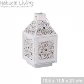 Natural Living "" LANTAARN KENITRA WIT 10,5 x 11,5 x H21CM