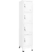 vidaXL Lockerkast 38x45x180 cm staal wit