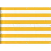 vidaXL Balkonscherm Geel en Wit Gestreept 75x1000 cm
