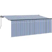 vidaXL Uitschuifbare luifel Blauw 350 x 200 cm Stof