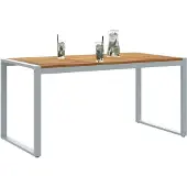 vidaXL Tuin Tafel Grijs 160 x 80 x 75 cm Massief Acacia Hout