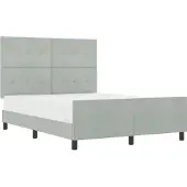 vidaXL Boxspring bed met hoofdeinde Lichtgrijs 140 x 190 cm Fluweel