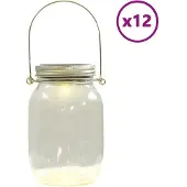 vidaXL Tuinlantaarns 12 st glas warmwit