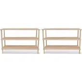 vidaXL Houten schoenenrek met 3 lagen 2 stuks online kopen