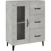 vidaXL Dressoir 69,5x34x90 cm bewerkt hout betongrijs