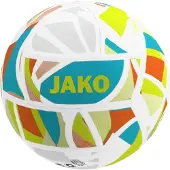 Jako Iconic Minibal - Wit / Cyaan / Fluogeel | Maat: 1