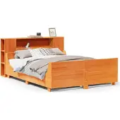 vidaXL Bedframe zonder matras massief grenenhout wasbruin 140x200 cm