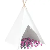 vidaXL Teepee Tent Wit 120 x 120 x 150 cm Stof en Plastic