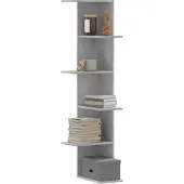 vidaXL Hoekwandschap 36,5x36,5x140 cm bewerkt hout betongrijs
