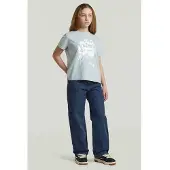 G-Star T-shirt lichtblauw Meisjes Katoen Ronde hals Printopdruk - maat 152