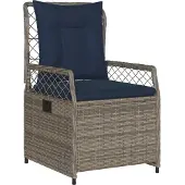 vidaXL Liggende tuinstoelen 2 stuks grijs polyrotan