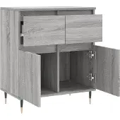 vidaXL Dressoir 60x35x70 cm bewerkt hout grijs sonoma eikenkleurig