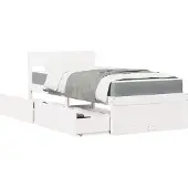 vidaXL Bed met lades en matras massief grenenhout wit 90x200 cm
