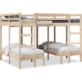 vidaXL Stapelbed 3-voudig massief grenenhout 140x200/70x140 cm