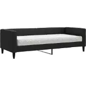vidaXL Slaapbank met matras 80x200 cm stof zwart