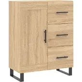 vidaXL Dressoir 69,5x34x90 cm bewerkt hout sonoma eikenkleurig
