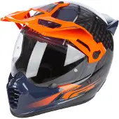KLIM Krios Pro ECE/DOT Echo, avonturenhelm ,Carbon/Zwart/Donkerblauw/Oranje ,S