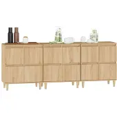 vidaXL Dressoirs 3 st 60x35x70 cm bewerkt hout sonoma eikenkleurig