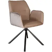 Lizzely Garden & Living Eetkamerstoel met armleuningen draaibaar bruin chenille Emily eetstoel zetel