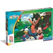 Clementoni Kinderpuzzel Mickey Mouse Club House - Puzzel 104 Maxi Stukjes - Speciale Effecten - Disney Legpuzzel - Puzzels voor Kinderen vanaf 4 Jaar