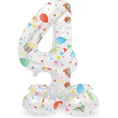 Folat - Staande folieballon Cijfer 4 Joyful Party - 41 cm