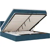 vidaXL Bed poef met matrassen en leds 200x200 cm fluweel donkerblauw