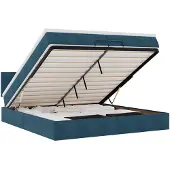 vidaXL Ottoman bed met matras 200x200 cm fluweel donkerblauw