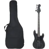 Super Merchant Basgitaar voor beginners elektrisch met tas 4/4 46" zwart