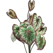 Viana Begonia Kunstplanten Bladbegonia's Groen Paars 62cm