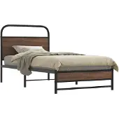 vidaXL Bedframe zonder matras bewerkt hout bruin eikenkleur 100x190 cm