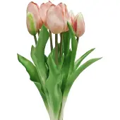 Viana Kunsttulpen Real-Touch perzikroze 38cm bos van 7 st