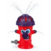 Eddy Toys Watersproeier Brandkraan - Water Sprinkler met Slangaansluiting - Tuinsproeier Kinderen - Waterspeelgoed voor Buiten - Rood met Paarse Details