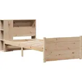 vidaXL Bed met boekenkast zonder matras massief grenenhout 75x190 cm