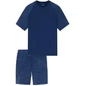 Schiesser Pyjama lang ' Modern Essentials ' navy