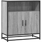 vidaXL Dressoir 68x35x76 cm bewerkt hout grijs sonoma eikenkleurig