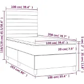 vidaXL Boxspring met matras fluweel donkergroen 100x200 cm