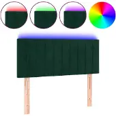 vidaXL Hoofdbord LED 90x5x78/88 cm fluweel donkergroen