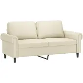 vidaXL Tweezitsbank 140 cm kunstleer crèmekleurig