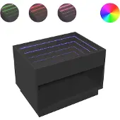 vidaXL Salontafel met Infinity LED 70x50x50 cm zwart