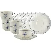 Villeroy & Boch Teetassen mit Untertassen Vieux Luxembourg 150 ml Set van 6