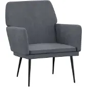 vidaXL Fauteuil 62x79x79 cm fluweel donkergrijs